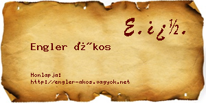 Engler Ákos névjegykártya